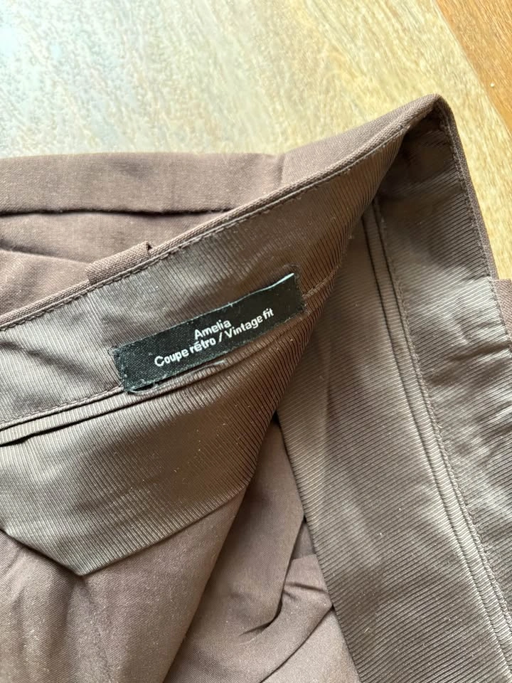 Frank & Oak Amelia High Waisted Brown Pants - Size 8 - photo 4
