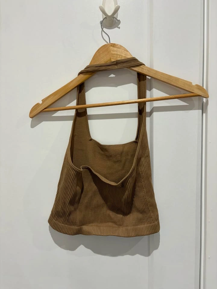 Stretchy Beige Halter Top - photo 2