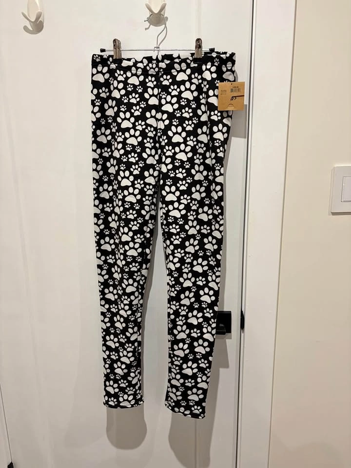 Just Cozy Lined Paw Print Leggings