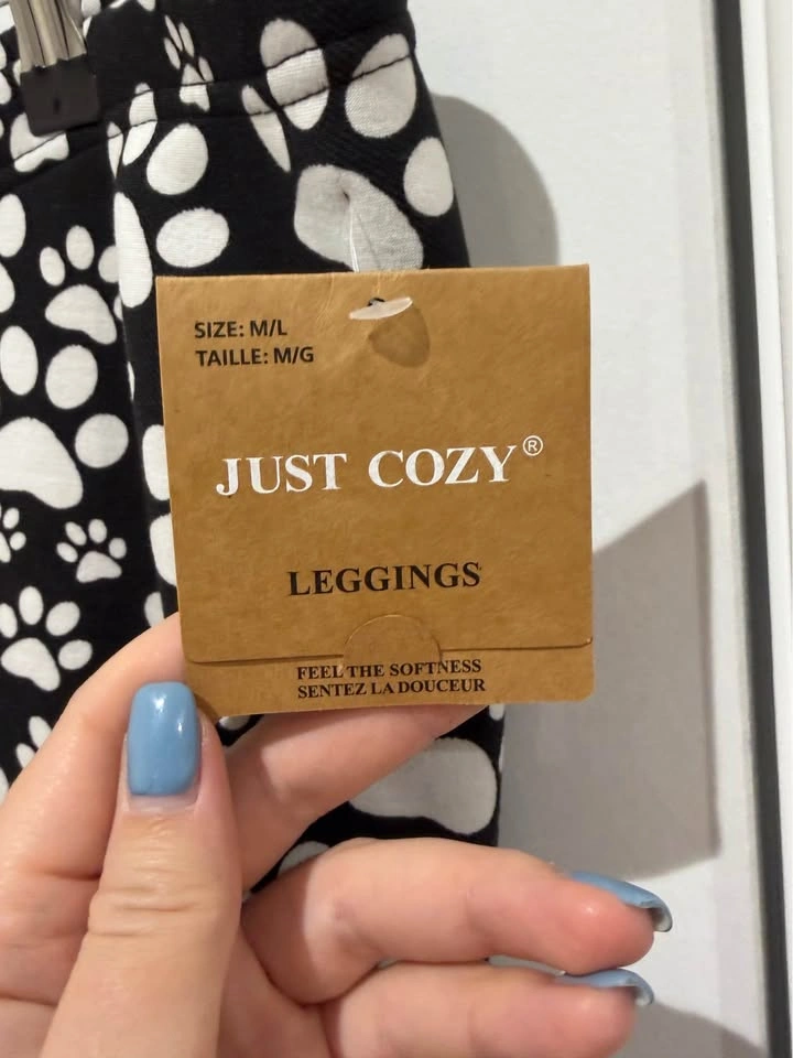 Just Cozy Lined Paw Print Leggings - photo 3