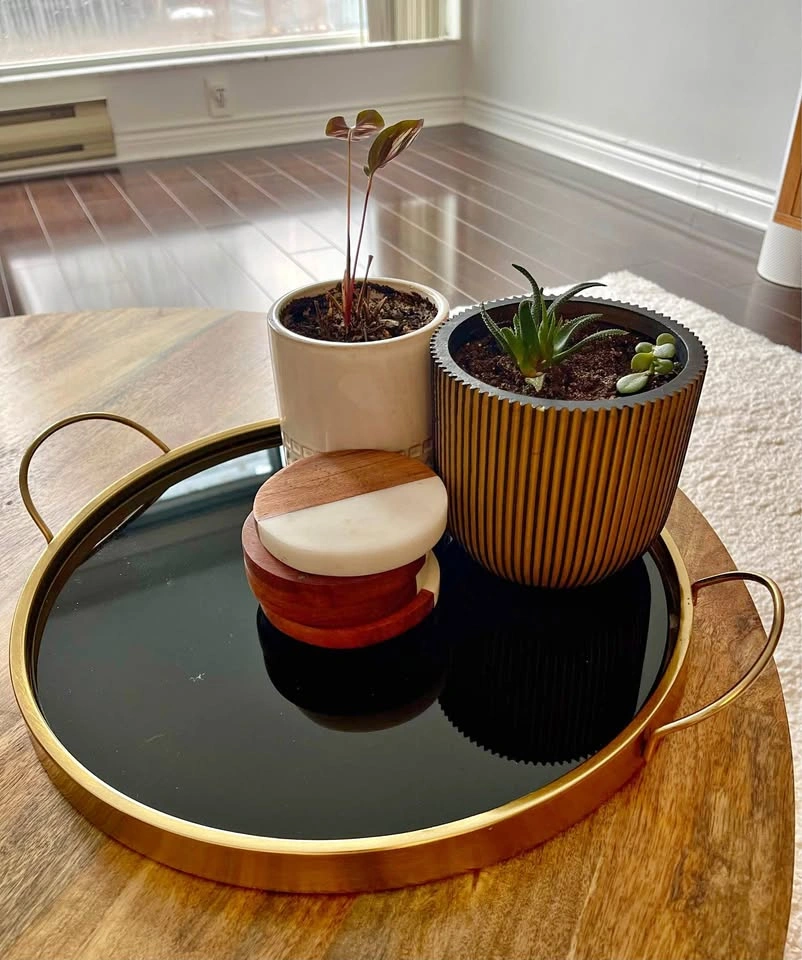 (Must go by April 27)Gold & Black Round Tray - photo 2