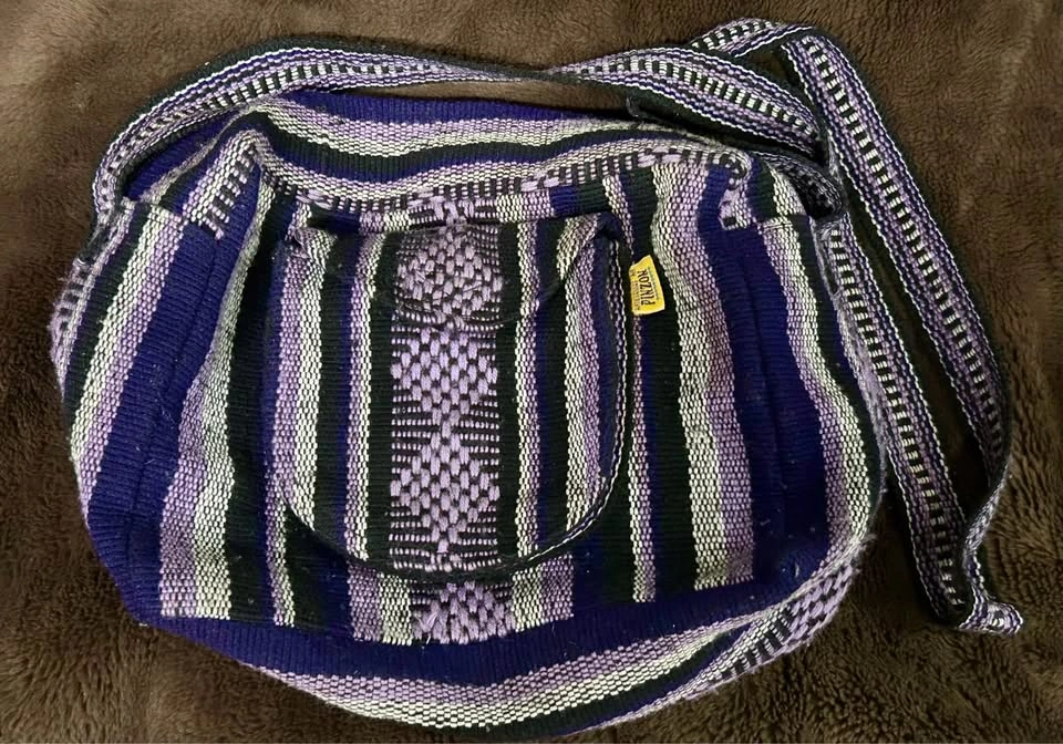 Artesanias Mr. Pinzon Purple Woven Boho Crossbody Bag - photo 3