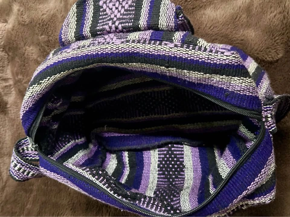 Artesanias Mr. Pinzon Purple Woven Boho Crossbody Bag - photo 5