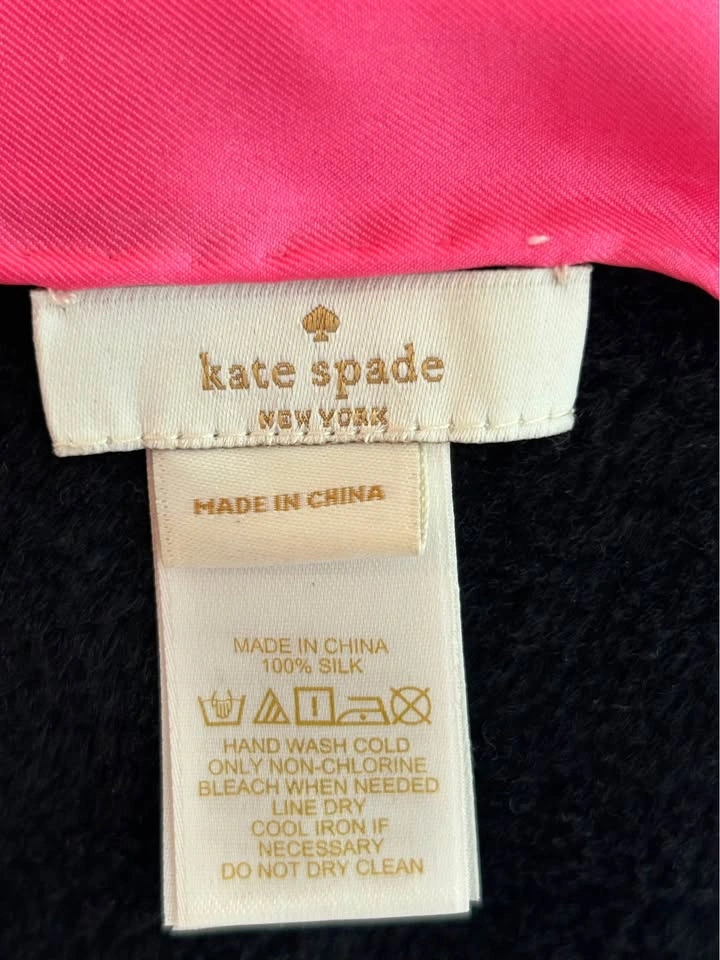 Kate Spade Silk Scarf - Pink & Cream Bow Print 35" - photo 5