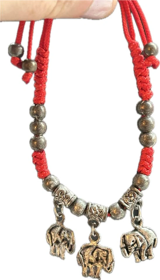Red Cord Elephant Charm Bracelet - photo 5