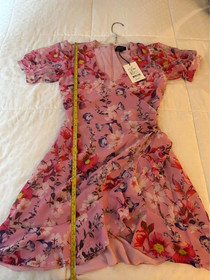 Revolve Bardot Pink Floral Wrap Dress XS New With Tags - photo 5