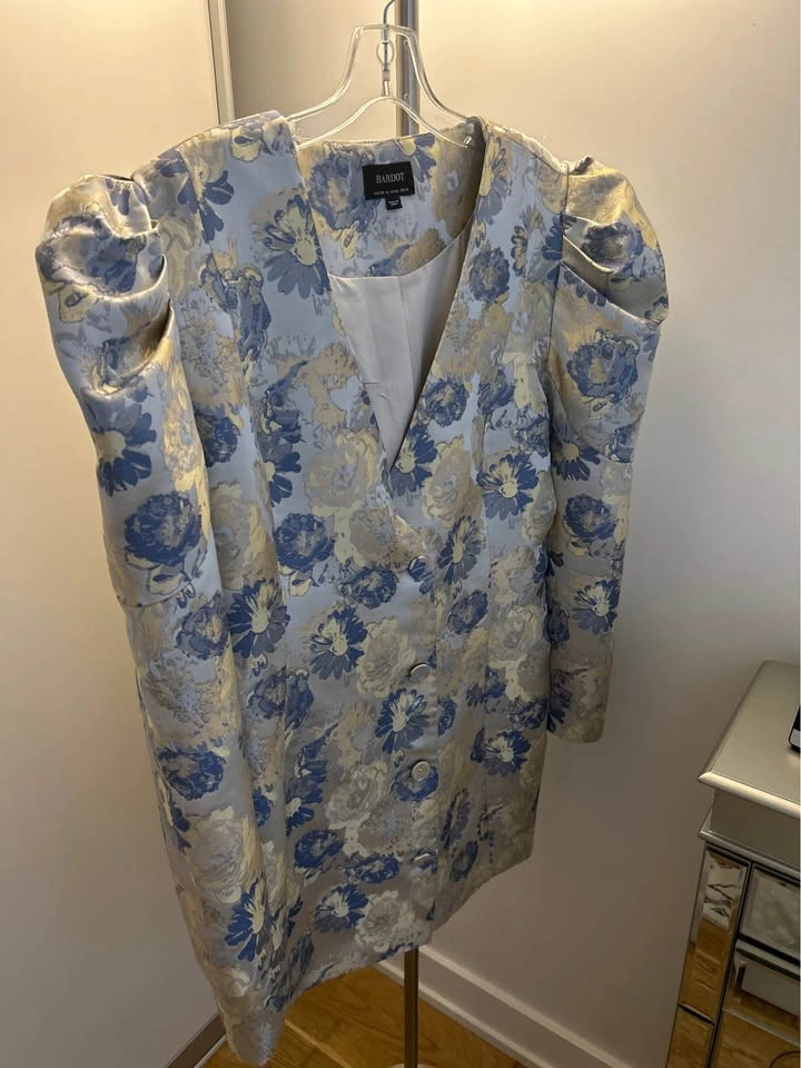 Revolve Bardot Floral Jacquard Tuxedo Blazer Dress Size 10 - photo 3