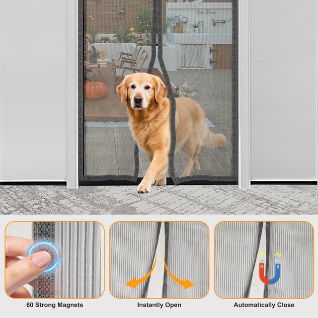 White Magnetic Screen Door Fits Door Size 34 x 81 in - photo 2