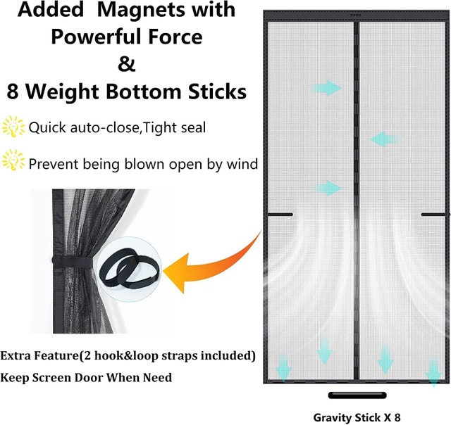 White Magnetic Screen Door Fits Door Size 34 x 81 in - photo 3