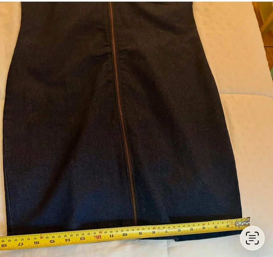Women's Blue Denim Style Dress - Size Large - photo 4