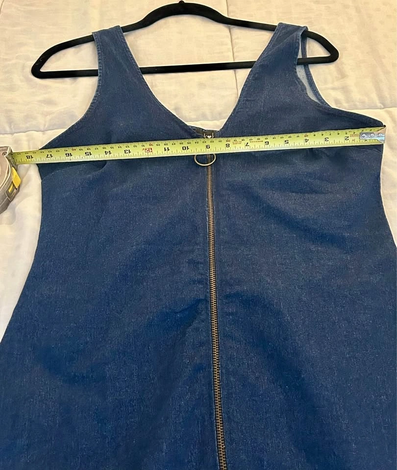 Women's Blue Denim Style Dress - Size Large - photo 5