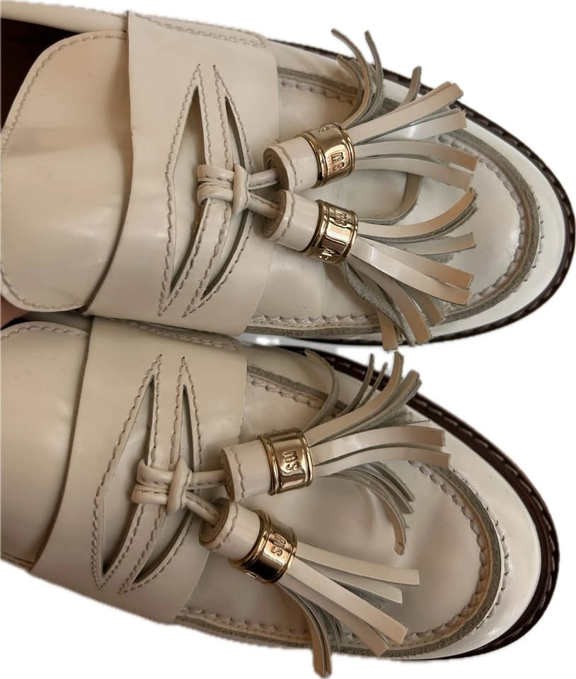 Stuart Weitzman Leather White/Bone Loafers – Size 7 – Like New- - photo 5