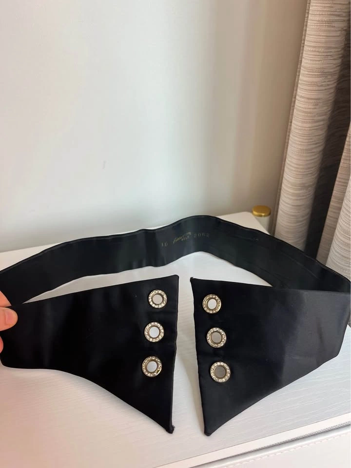 Vintage Satin Corset Waist Belt - Rhinestone Lace-Up - photo 5