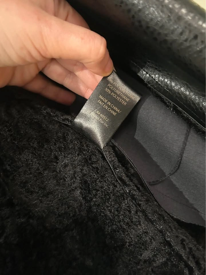 Furious Fur Black Cropped Jacket - Vegan Leather & Shearling Tri - photo 5