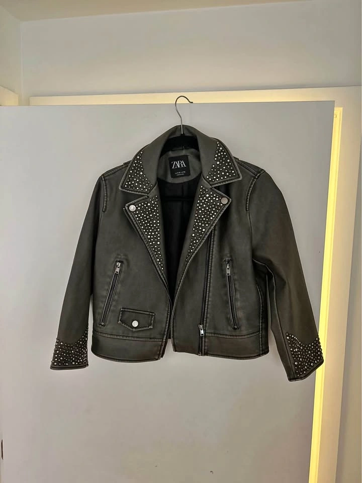Zara Studded Moto Jacket Kids Size 9-10 - photo 3