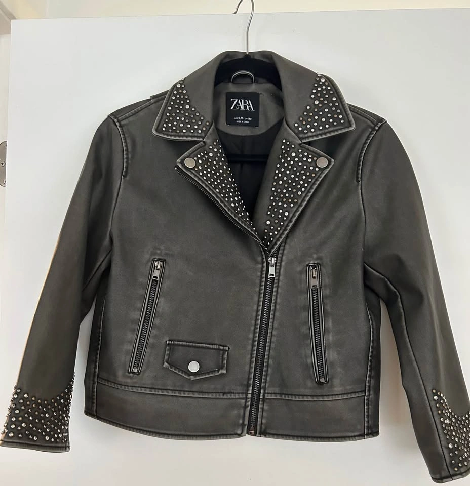 Zara Studded Moto Jacket Kids Size 9-10