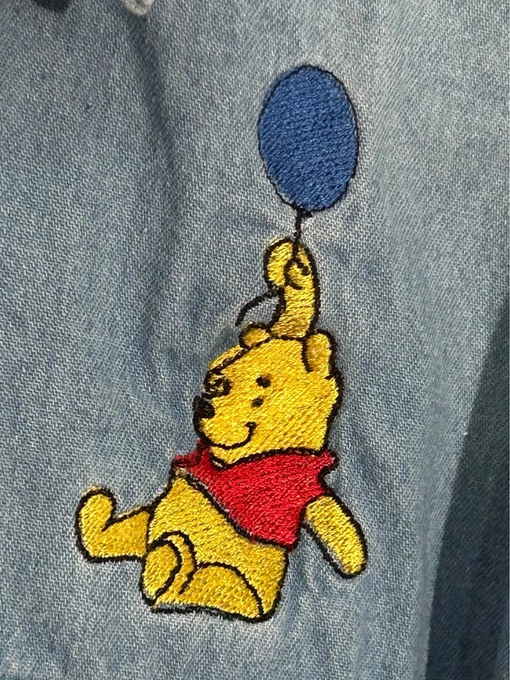 Women's Vintage Winnie the Pooh Embroidered Denim Shirt – Size M - photo 3