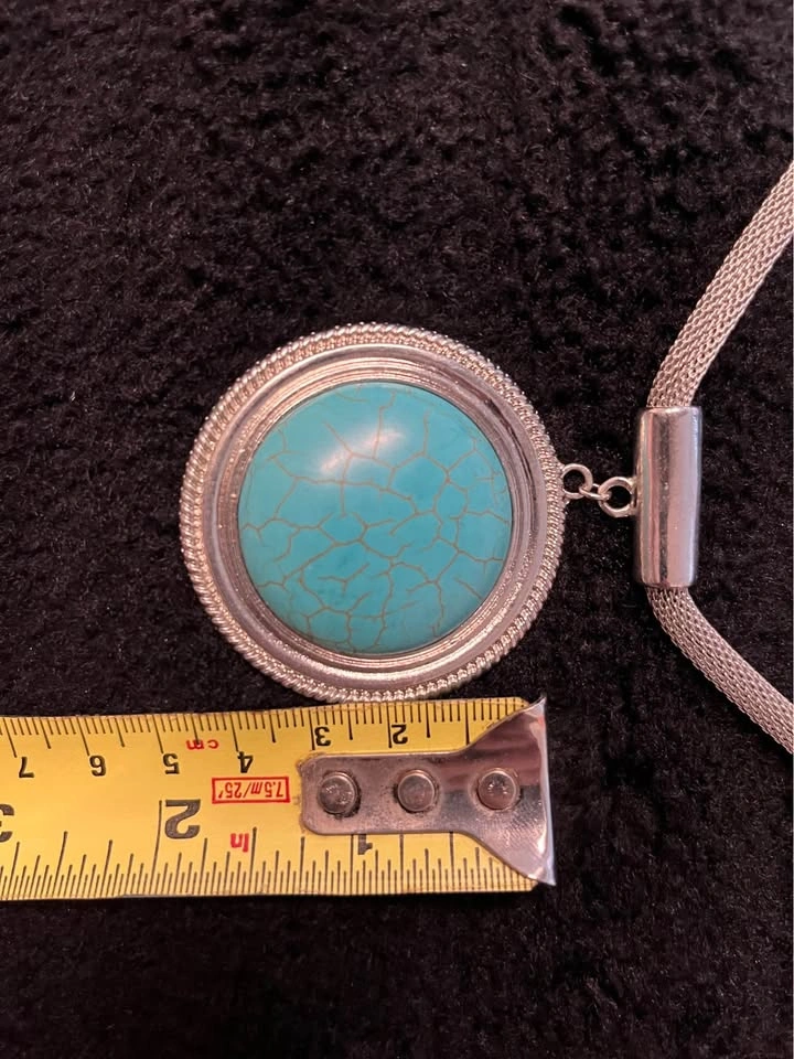 Silver-Tone Turquoise Necklace Set - photo 4