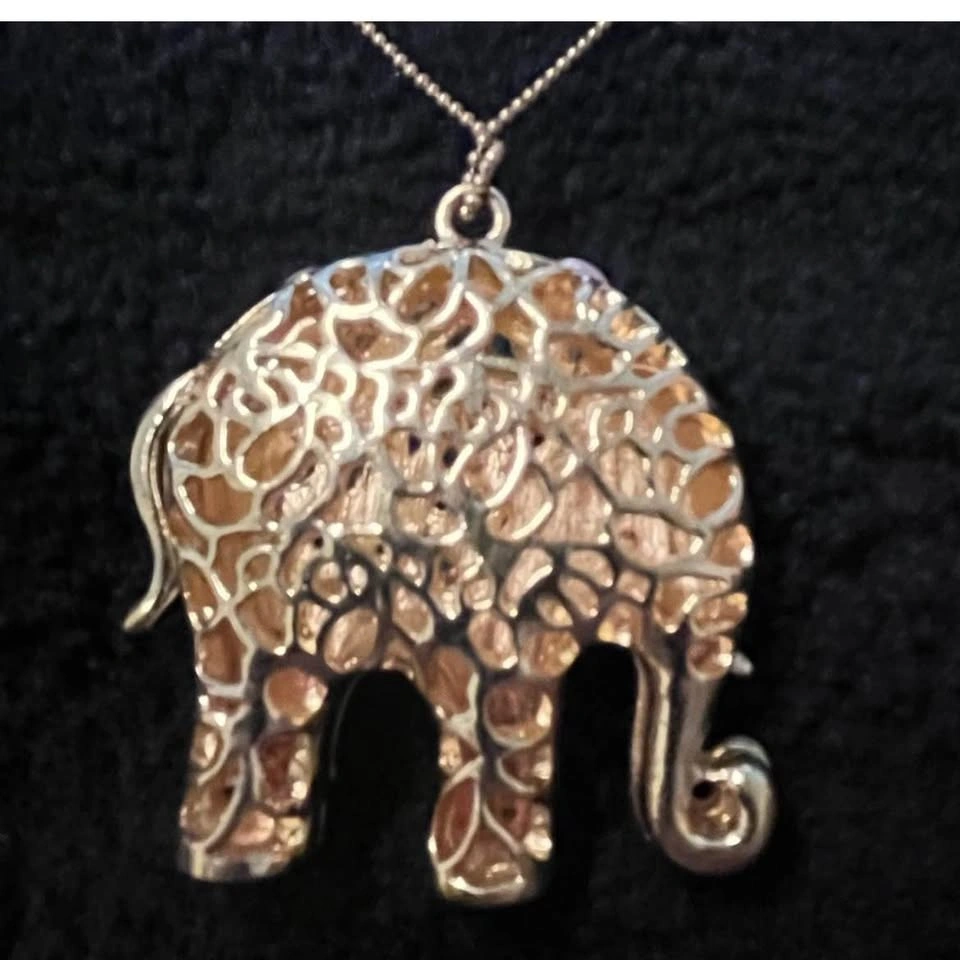Elephant Charm Pendant – Pastel Stone Inlay - photo 4
