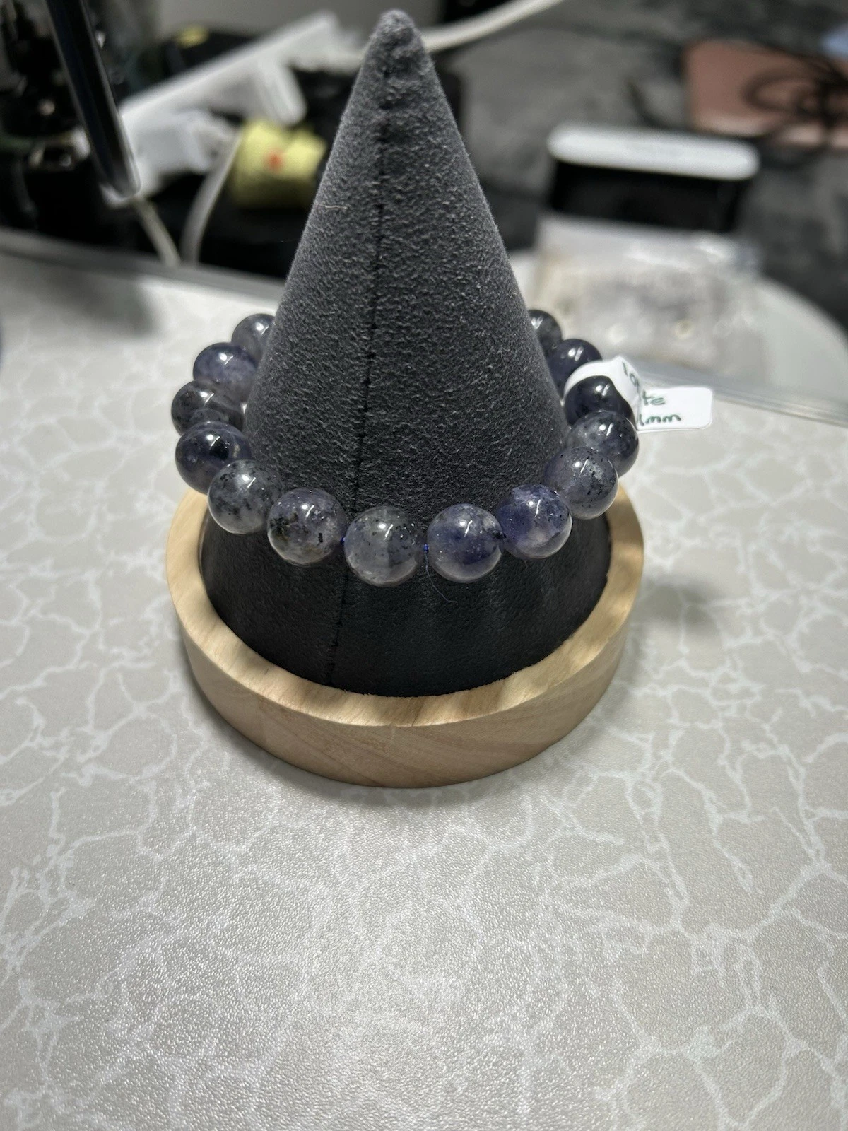 Handcrafted Iolite Beaded Bracelet - Purple/Blue Gemstone - photo 2