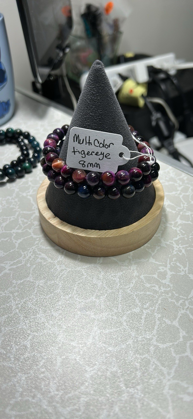 Handcrafted Beaded Bracelet - Multicolor Tiger's Eye - photo 2