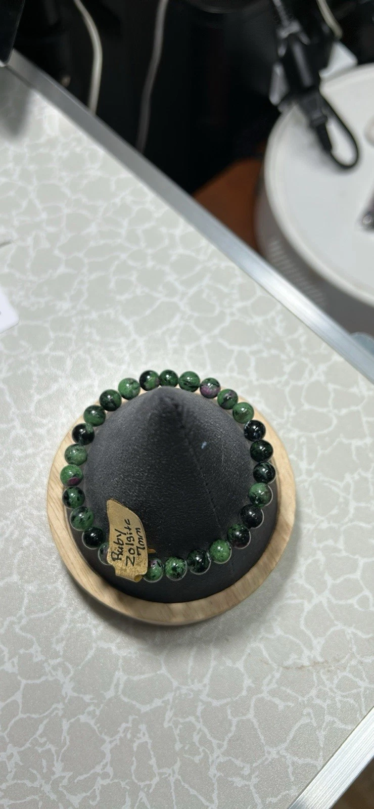 Beaded Bracelet - Ruby Zoisite Gemstone, 7mm Round Beads - photo 2