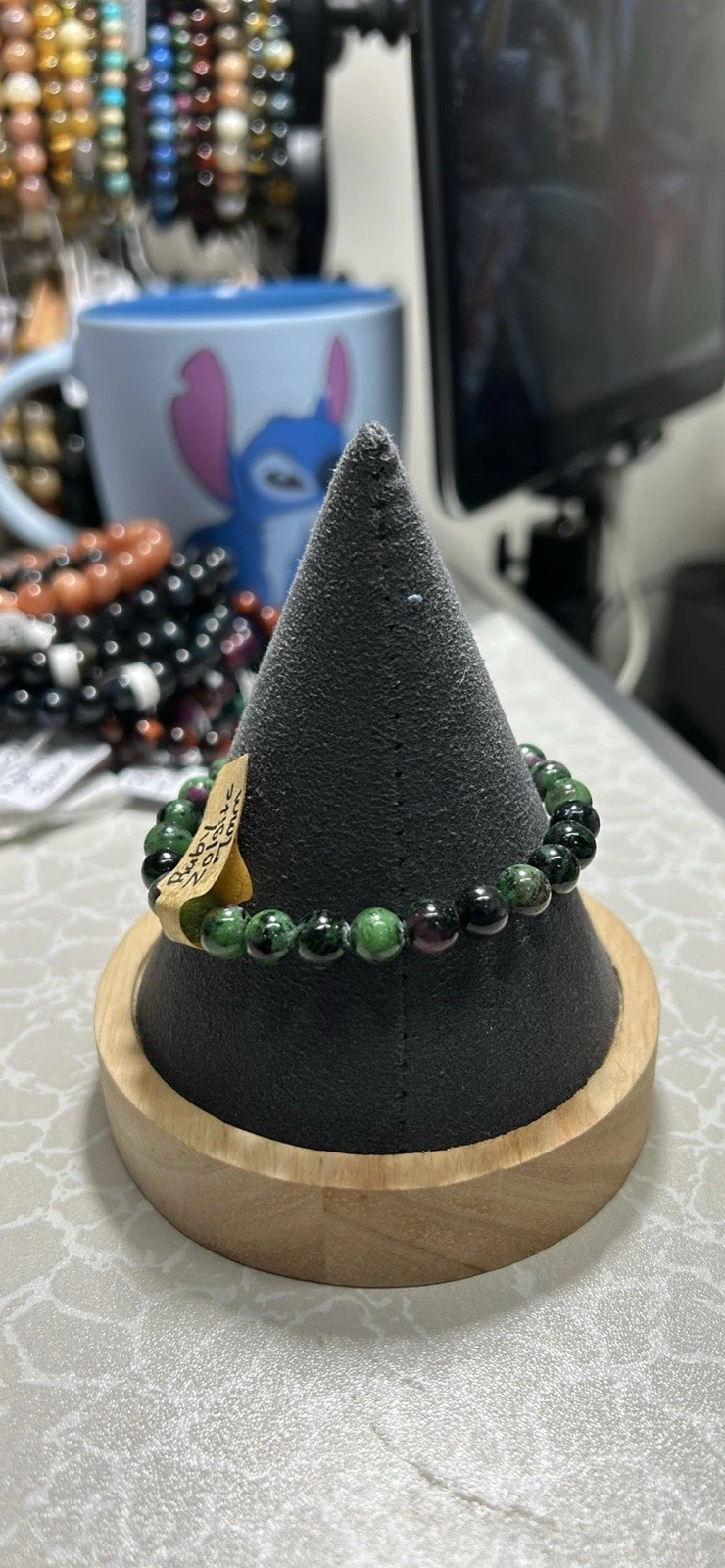 Beaded Bracelet - Ruby Zoisite Gemstone, 7mm Round Beads - photo 3