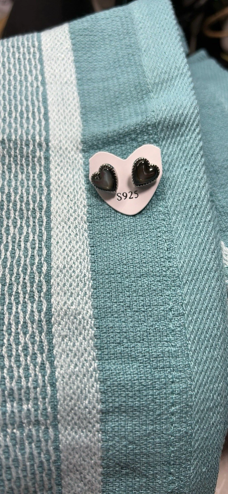 Sterling Silver 925 Heart Stud Earrings
