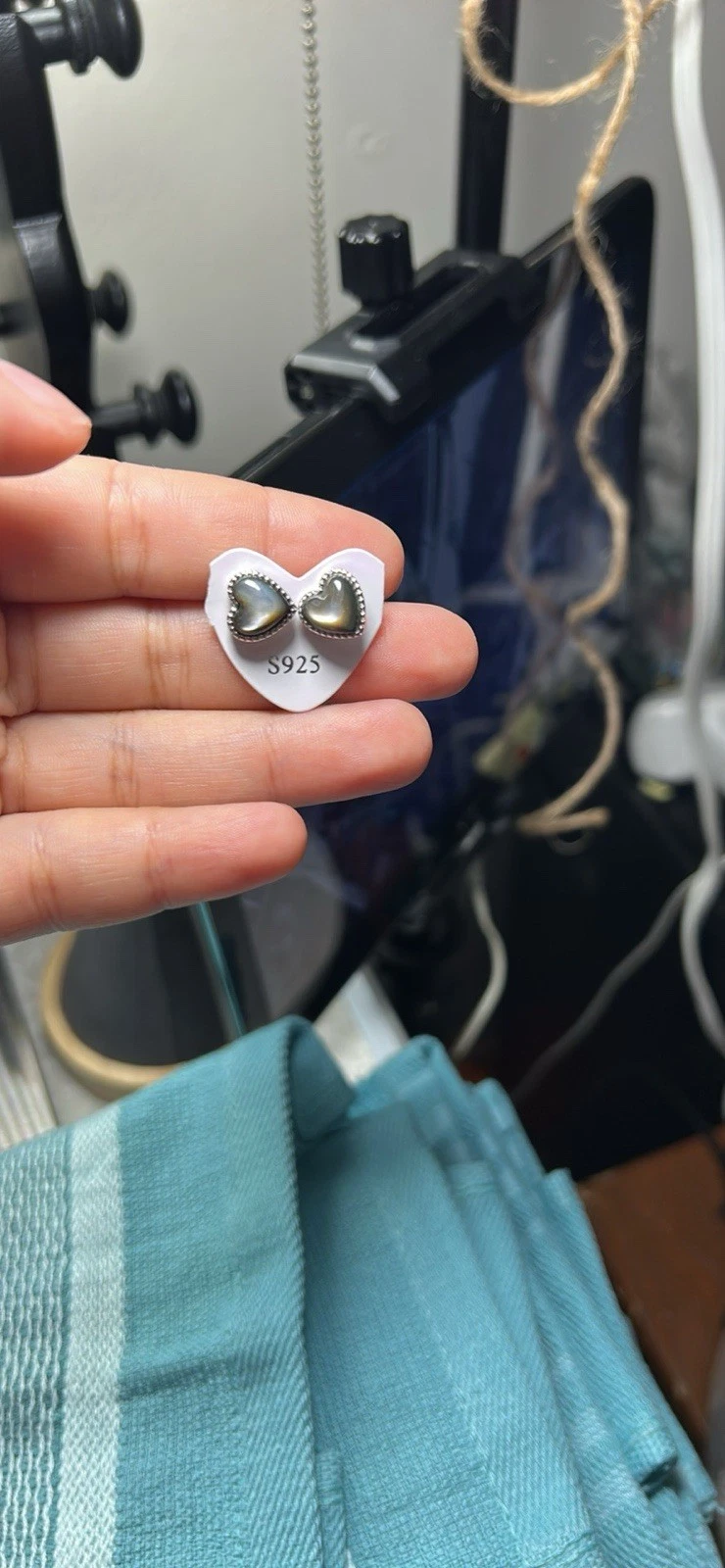 Sterling Silver 925 Heart Stud Earrings - photo 2