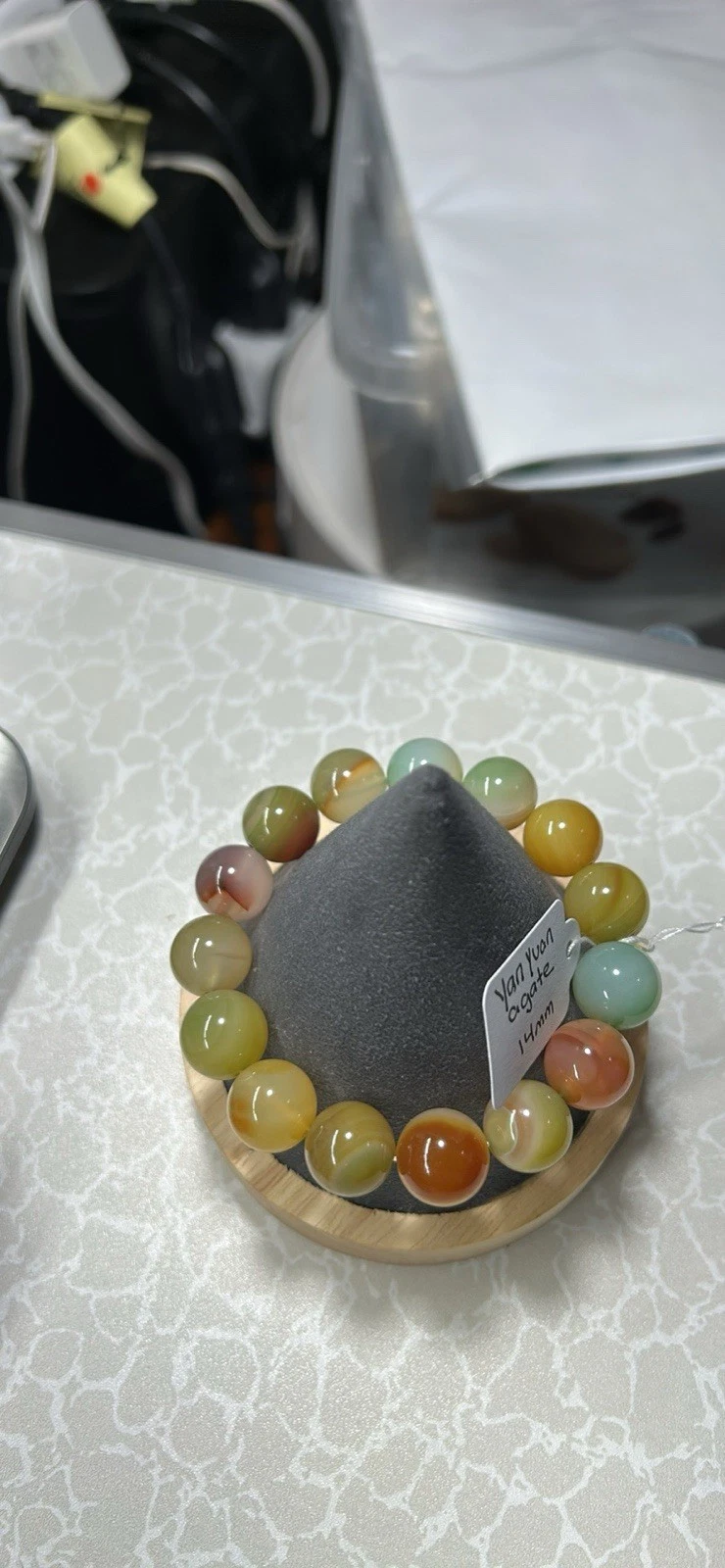 Handcrafted Beaded Bracelet - Agate, Multicolor, Adjustable - photo 2