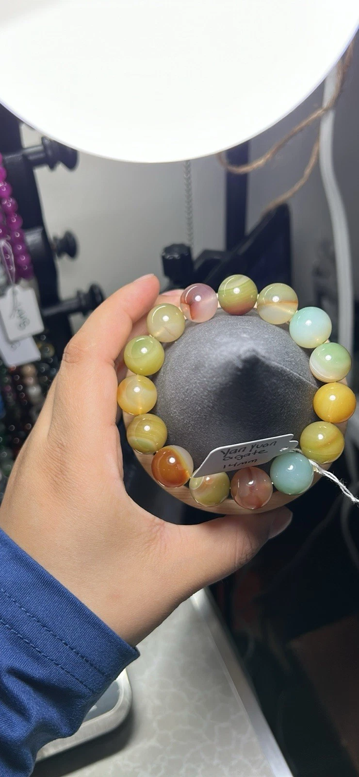Handcrafted Beaded Bracelet - Agate, Multicolor, Adjustable - photo 4