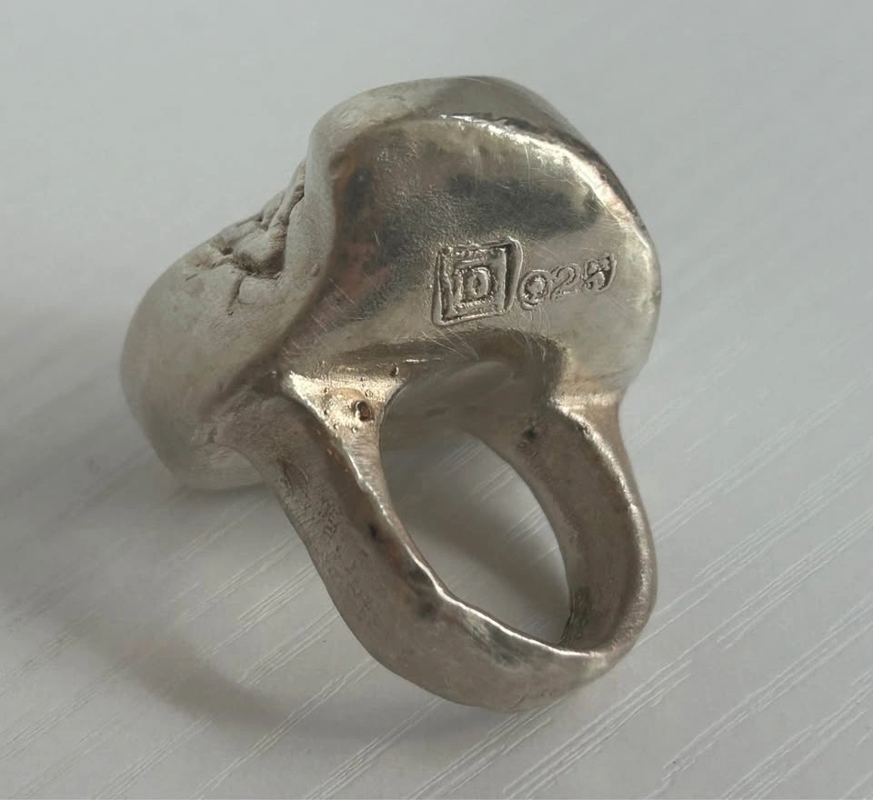 Vintage 925 Sterling Silver Heart Ring -Sculptural design - photo 2