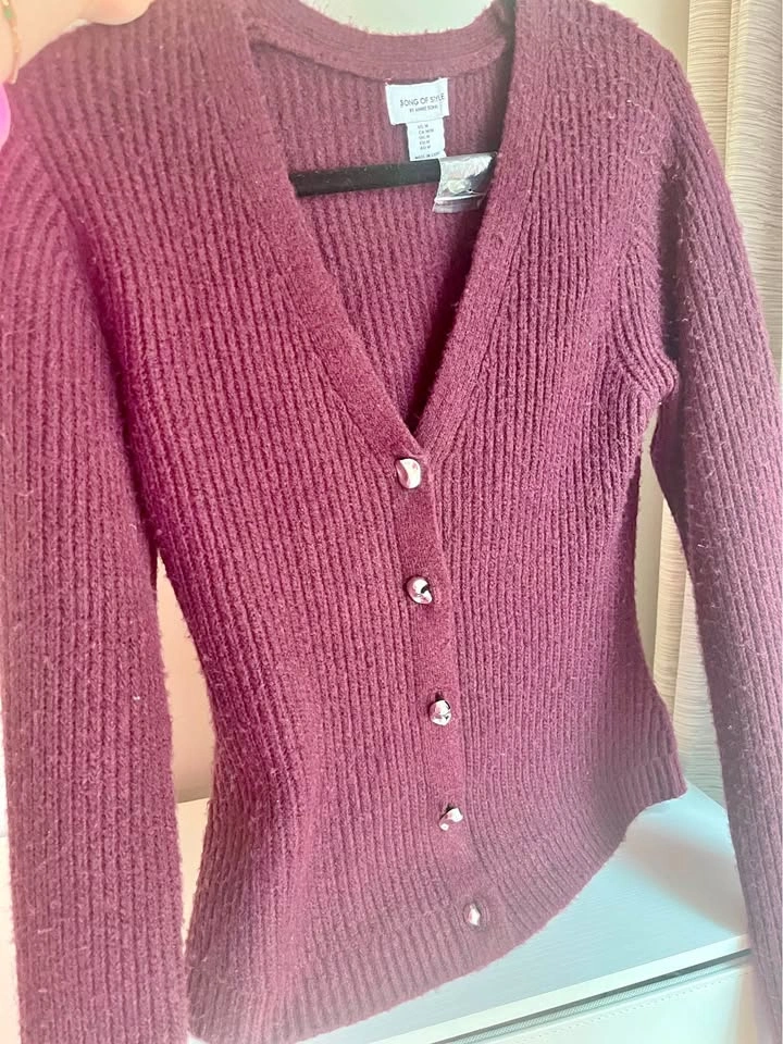 Song of Style Burgundy Cardigan - Size M - New w/ Tags