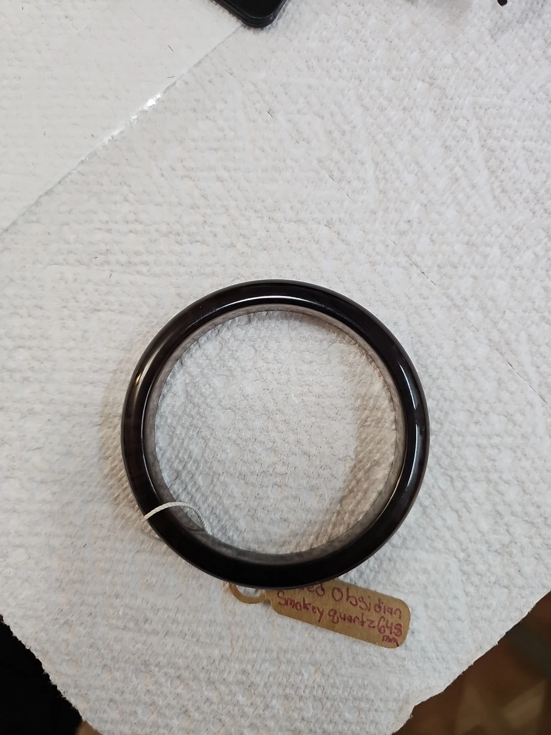 Iced Obsidian/smokey Quartz Bangle 64.8mm - photo 2
