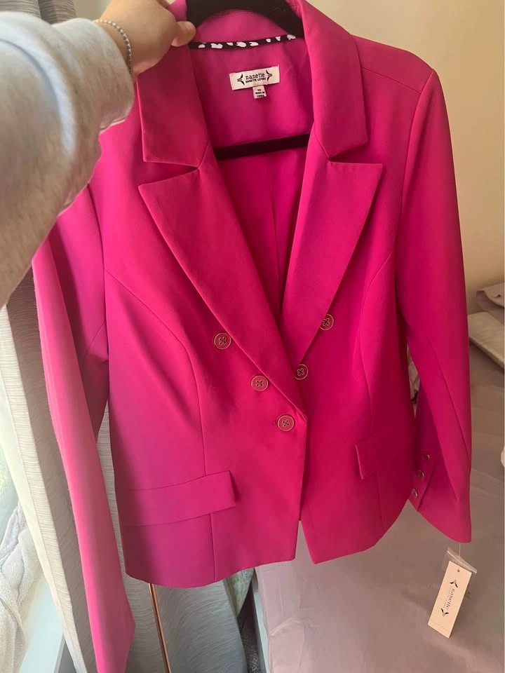 Hot Pink Blazer Size 12 –Designer Jacket- New With Tags! - photo 4