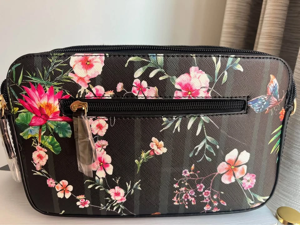 Floral Butterfly Black Crossbody Bag - New With Tags - photo 2