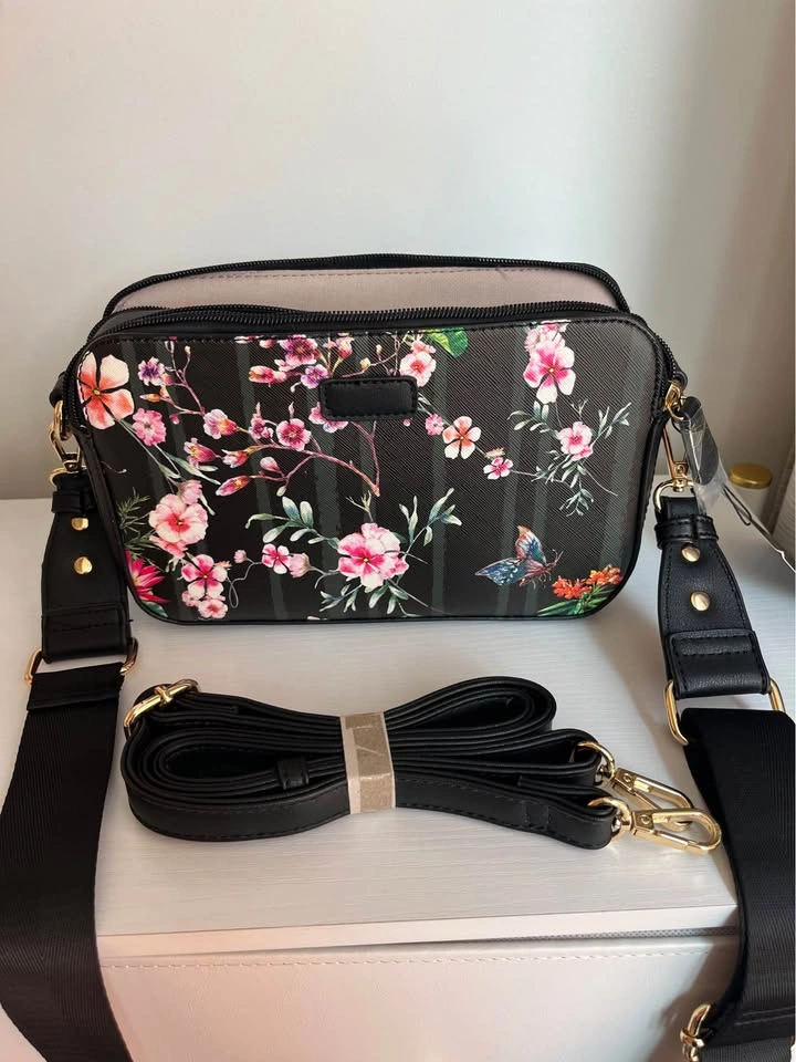 Floral Butterfly Black Crossbody Bag - New With Tags - photo 4