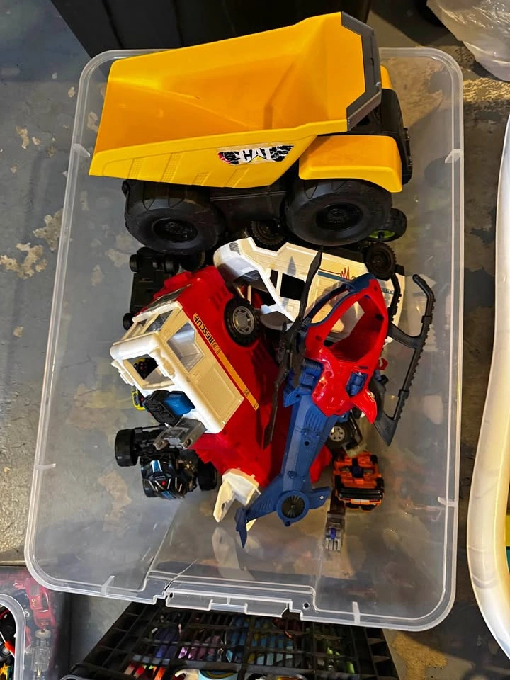 Large Mixed Toy Lot - CAT Truck, Cars, Mega Bloks, Blasters