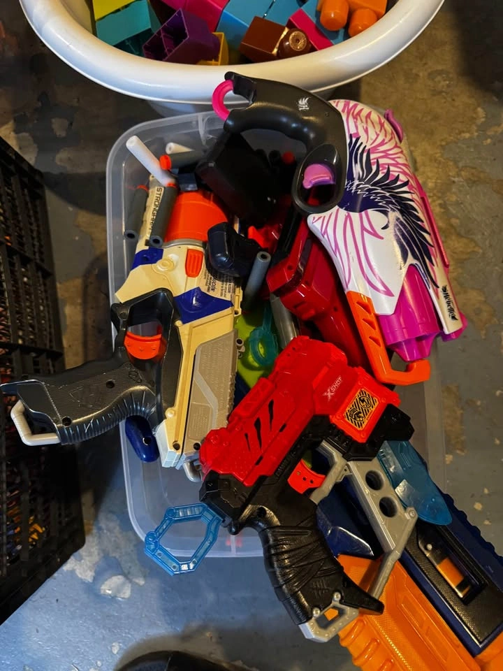 Large Mixed Toy Lot - CAT Truck, Cars, Mega Bloks, Blasters - photo 4