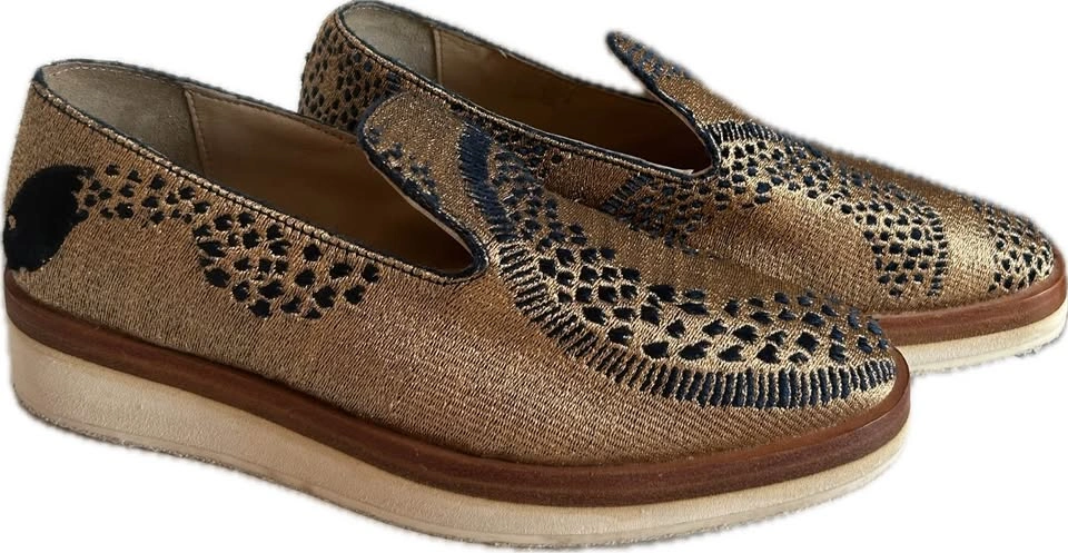 Free People Snake Eyes Metallic Gold & Blue Loafers - Women's Si - photo 2