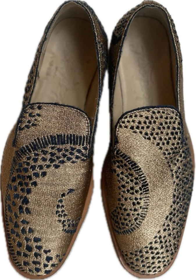 Free People Snake Eyes Metallic Gold & Blue Loafers - Women's Si - photo 4