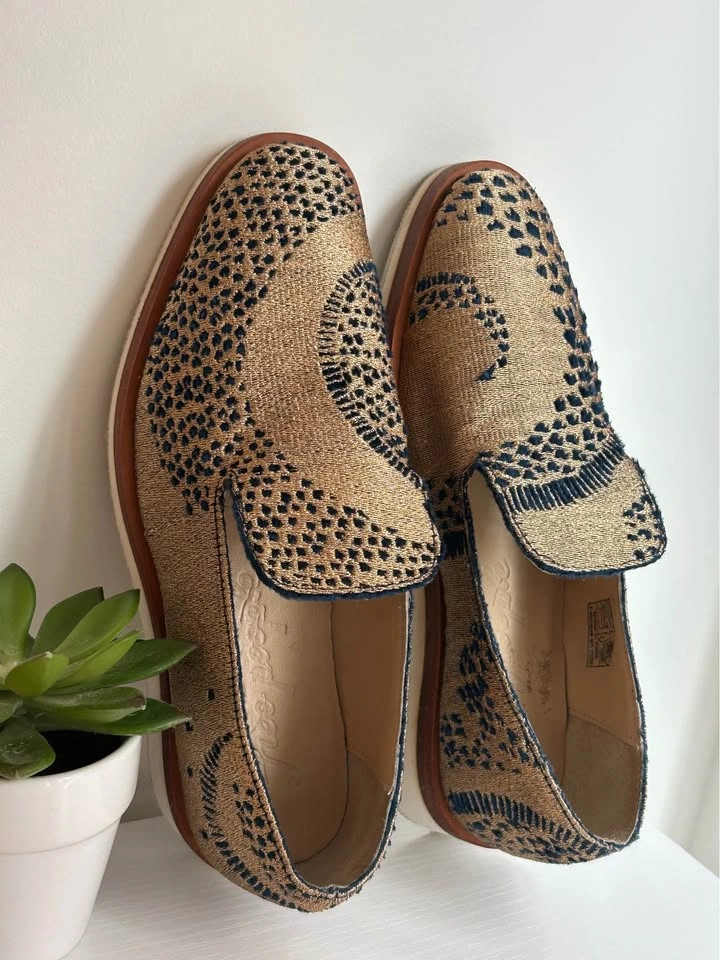 Free People Snake Eyes Metallic Gold & Blue Loafers - Women's Si - photo 5