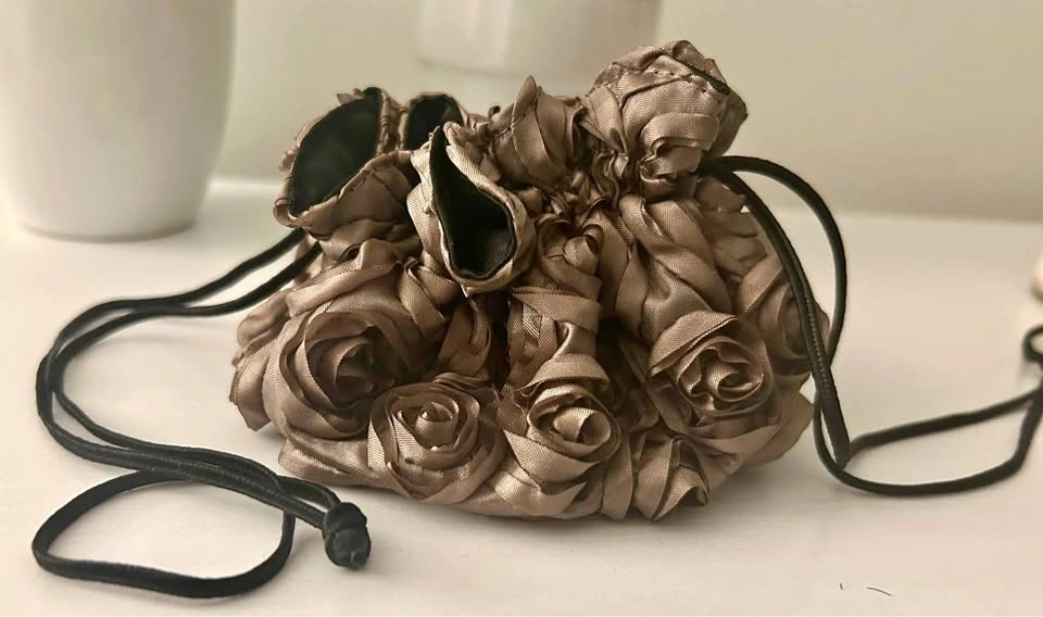 Delmar Rosette Drawstring Pouch (Two available-buy both for 20)