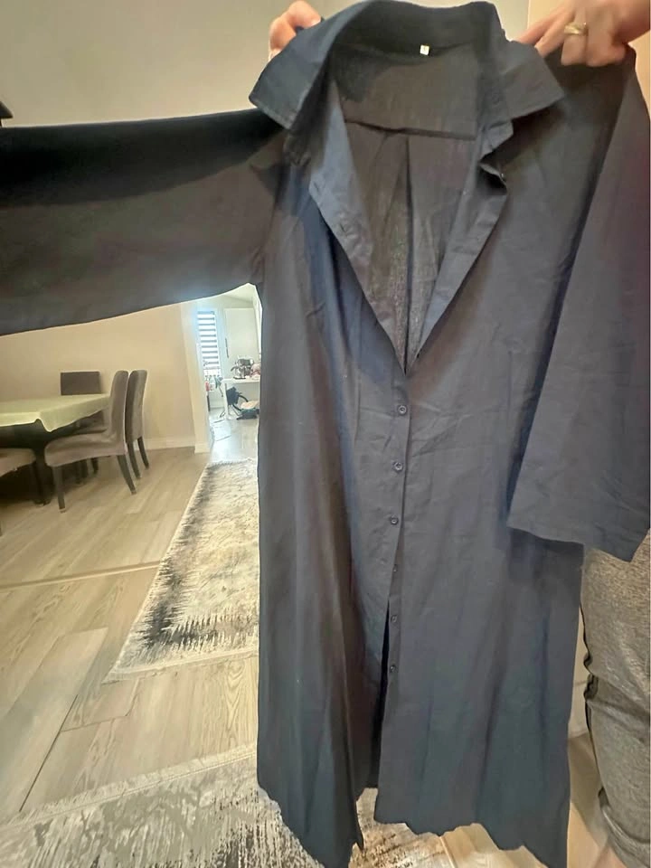 Womens long button up dress