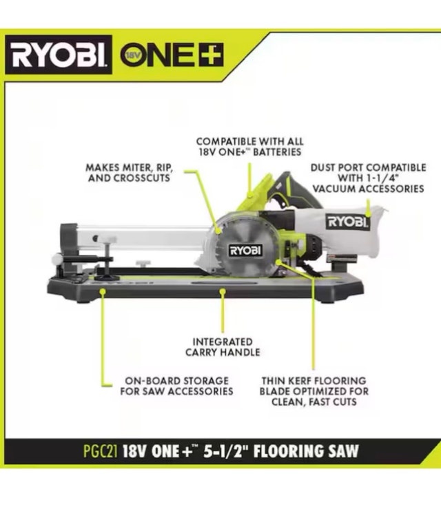 Ryobi 18V ONE+ Flooring Saw & Battery Kit - photo 2