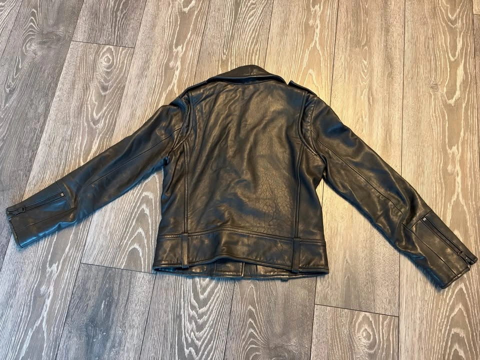 Women’s Genuine Leather Jacket - Club Monaco - Size XS, Black - photo 3