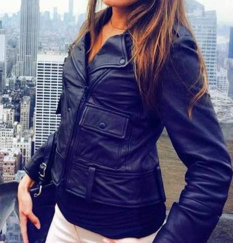 Women’s Genuine Leather Jacket - Club Monaco - Size XS, Black - photo 4