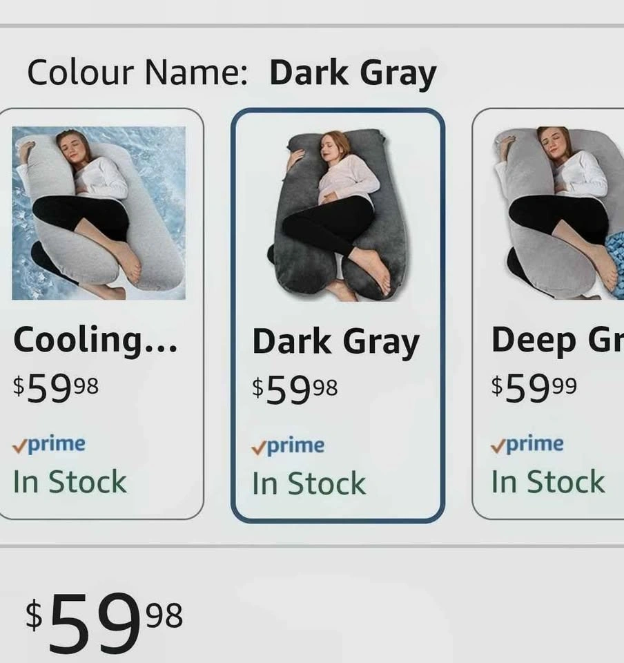 Pregnancy U-Shaped Body Pillow – Dark Grey – Brand New - photo 5