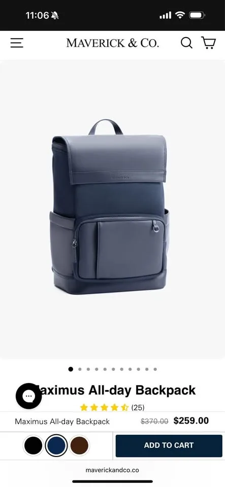 Maverick & Co Maximus Backpack New Navy 16inch thumbnail
