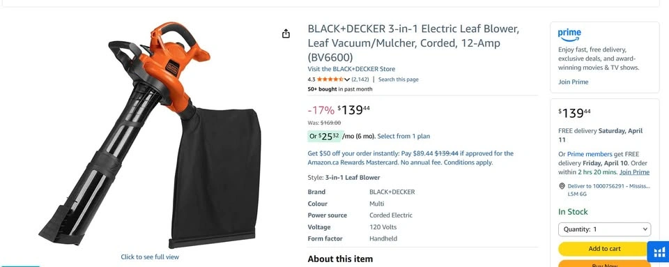 3-in-1 Electric Leaf Blower (Factory-Serviced) - photo 2